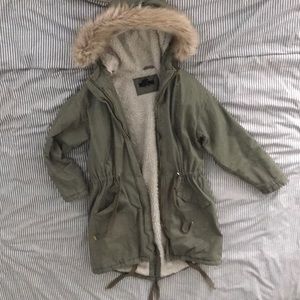 Army Green Sherpa Lined H&M Parka